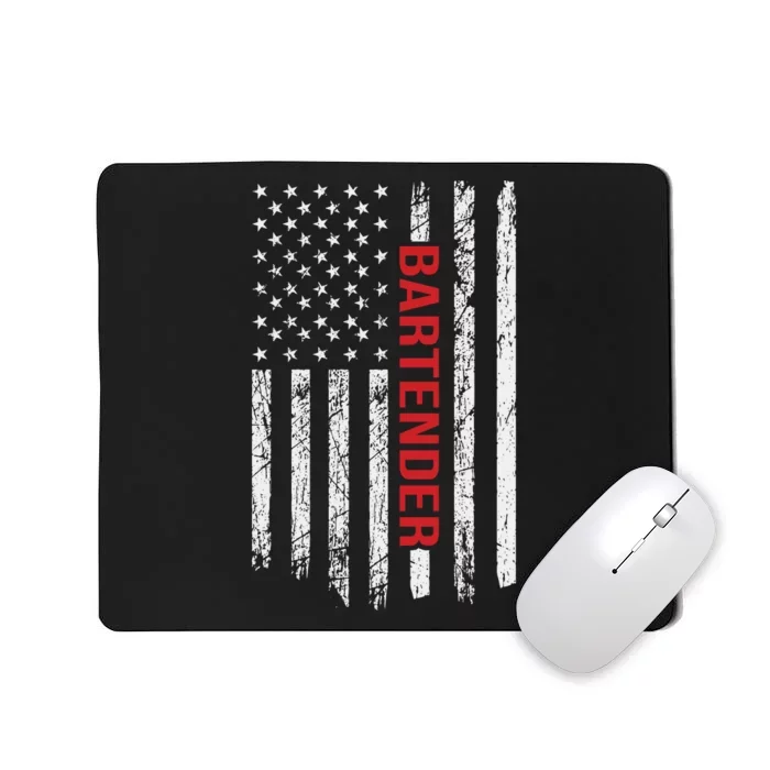 American Flag Bartender Fathers Day Mousepad