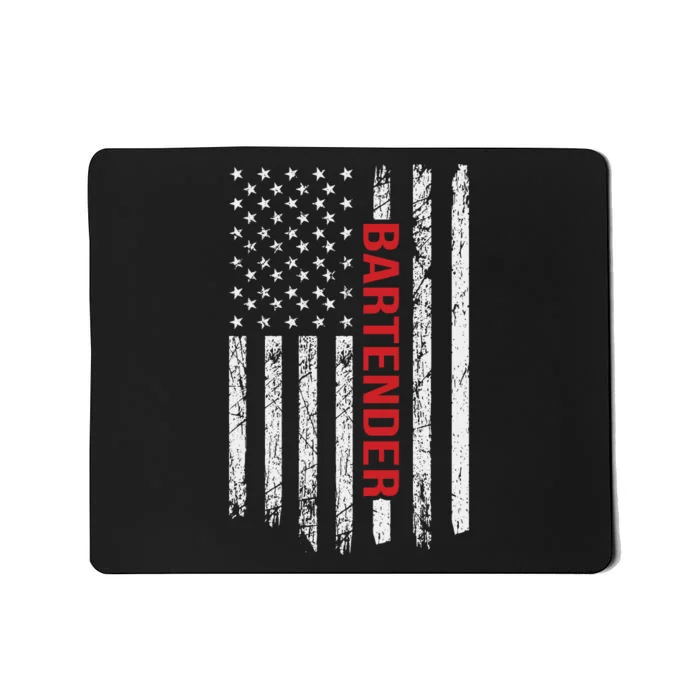 American Flag Bartender Fathers Day Mousepad