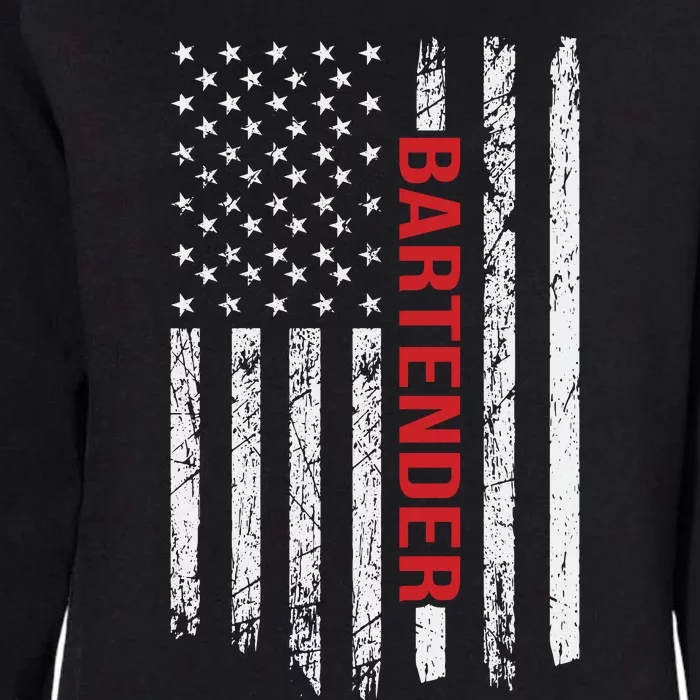 American Flag Bartender Fathers Day Womens California Wash Sweatshirt