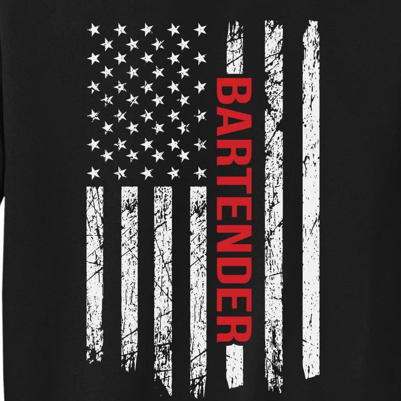 American Flag Bartender Fathers Day Tall Sweatshirt