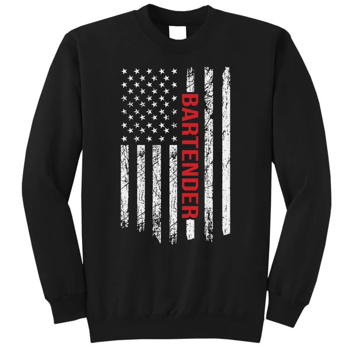 American Flag Bartender Fathers Day Tall Sweatshirt