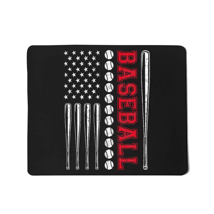 American Flag Baseball Team Gift For Men Women Mousepad