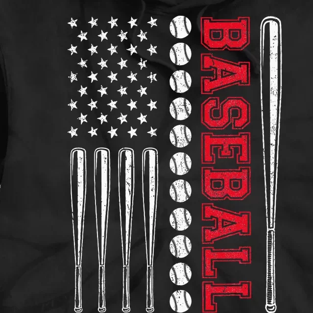 American Flag Baseball Team Gift For Men Women Tie Dye Hoodie