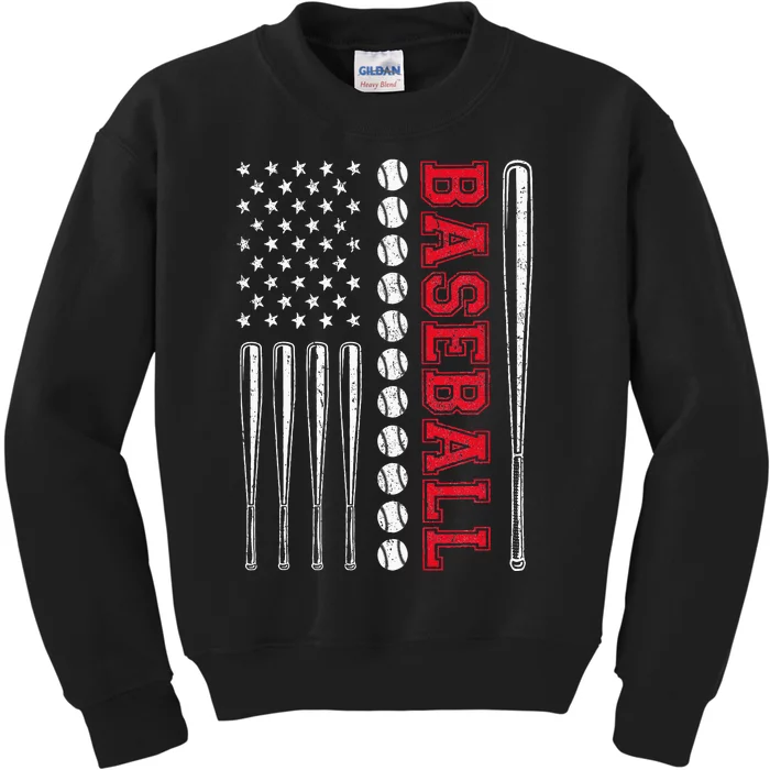 American Flag Baseball Team Gift For Men Women Kids Sweatshirt