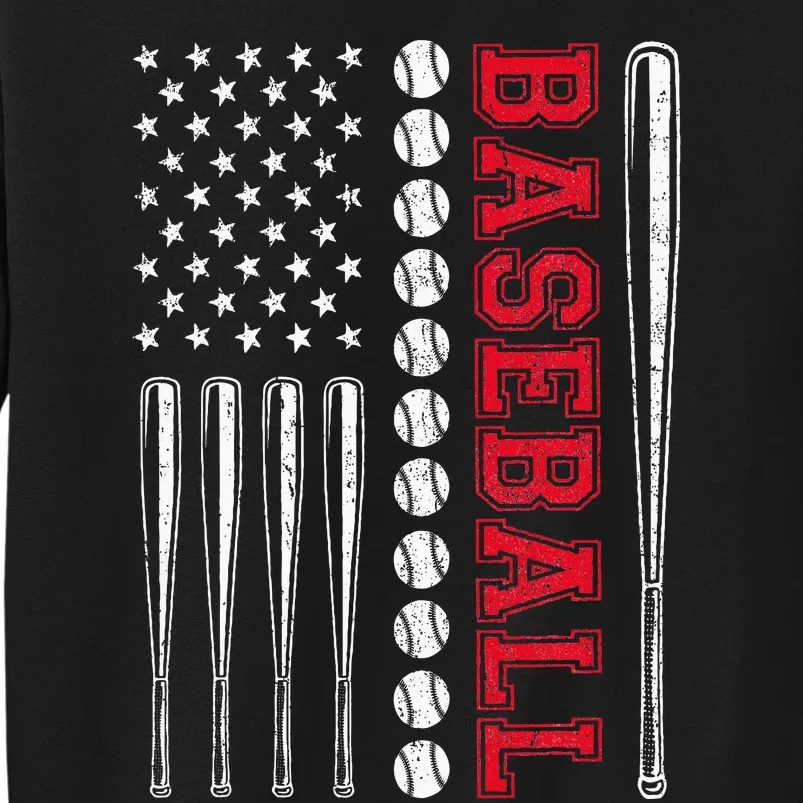 American Flag Baseball Team Gift Tall Sweatshirt