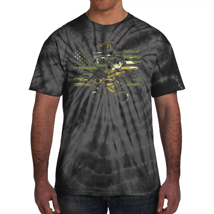 American Flag Biker Motorcycle Tie-Dye T-Shirt