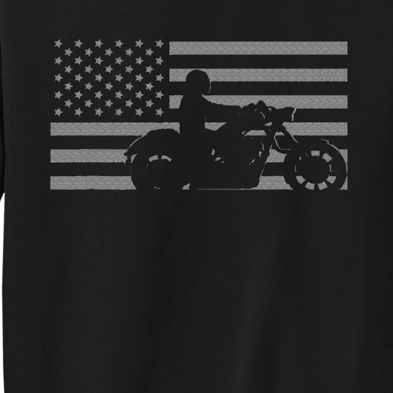 American Flag Biker Motorcycle Tall Sweatshirt