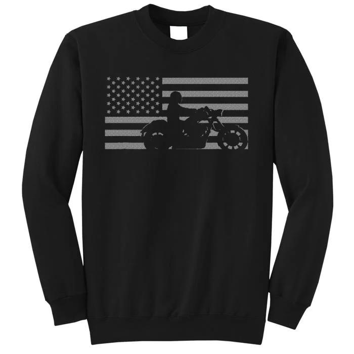 American Flag Biker Motorcycle Tall Sweatshirt