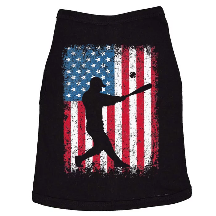 American Flag Baseball Team Gift Doggie Tank