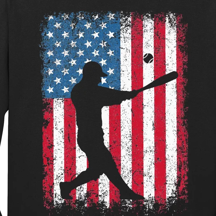 American Flag Baseball Team Gift Long Sleeve Shirt