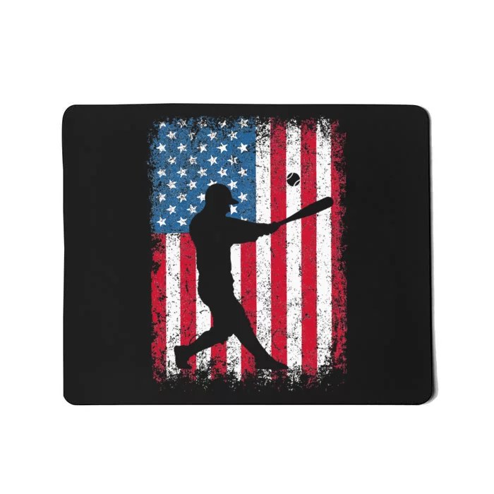 American Flag Baseball Team Gift Mousepad