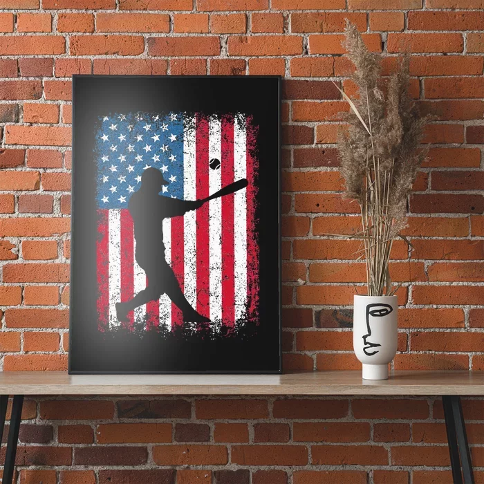 American Flag Baseball Team Gift Poster