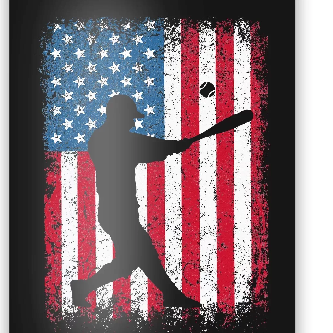 American Flag Baseball Team Gift Poster