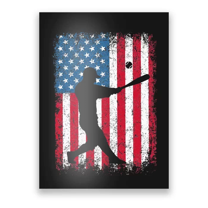 American Flag Baseball Team Gift Poster