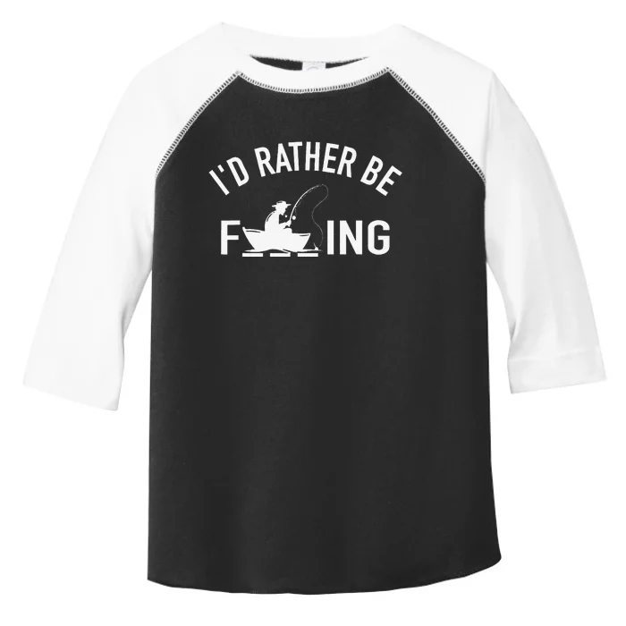 Angler Fishing Boat Fish Fisherman Id Rather Be Fishing Toddler Fine Jersey T-Shirt