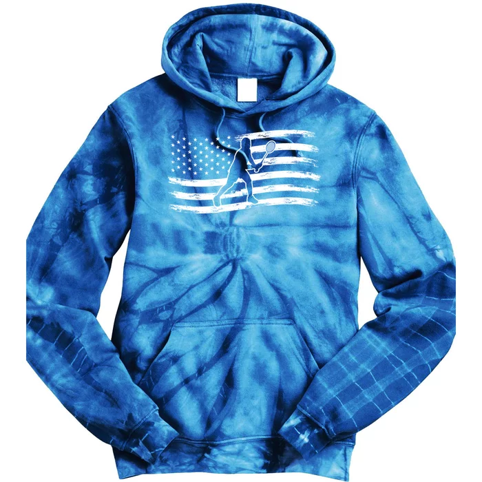 American Flag Badminton Gift Tie Dye Hoodie