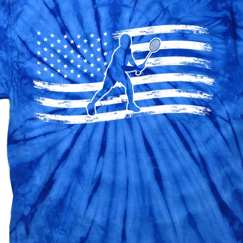 American Flag Badminton Gift Tie-Dye T-Shirt