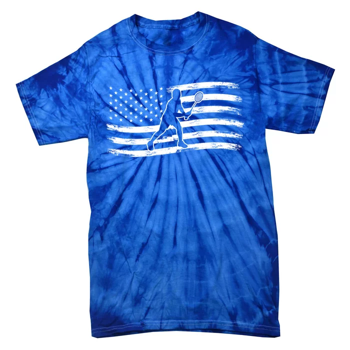 American Flag Badminton Gift Tie-Dye T-Shirt