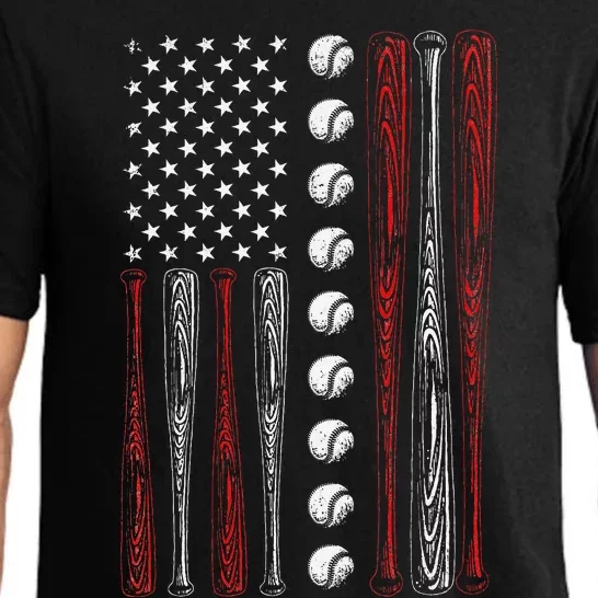 American Flag Baseball Red White Blue 4th of July Pajama Set