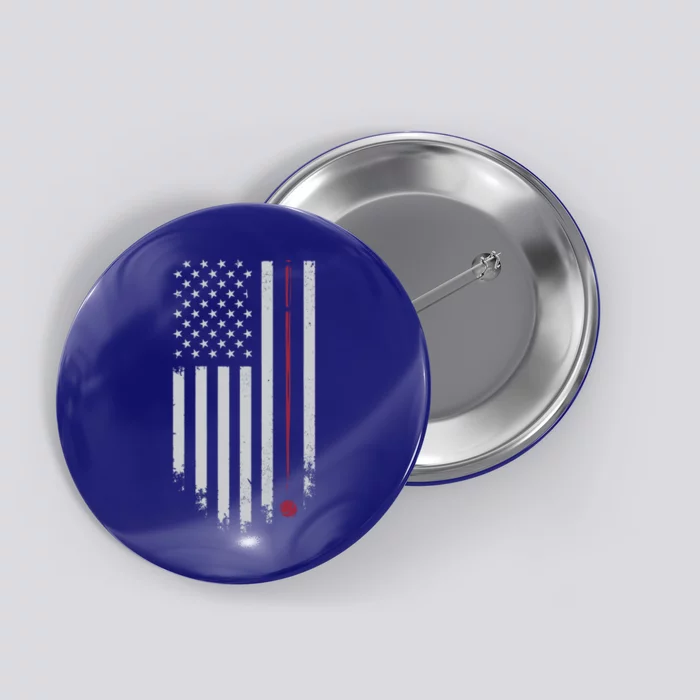 American Flag Billiard Pool Player Vintage Gift Button