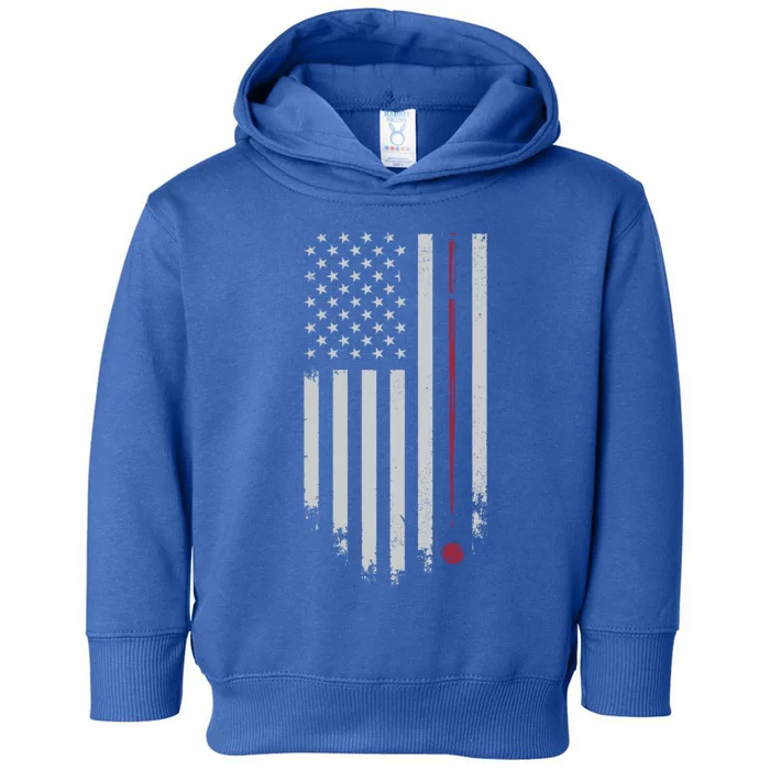 American Flag Billiard Pool Player Vintage Gift Toddler Hoodie