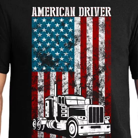 American Flag Big Rig Semifunny Gifttrailer Truck Driver Gift Great Gift Pajama Set