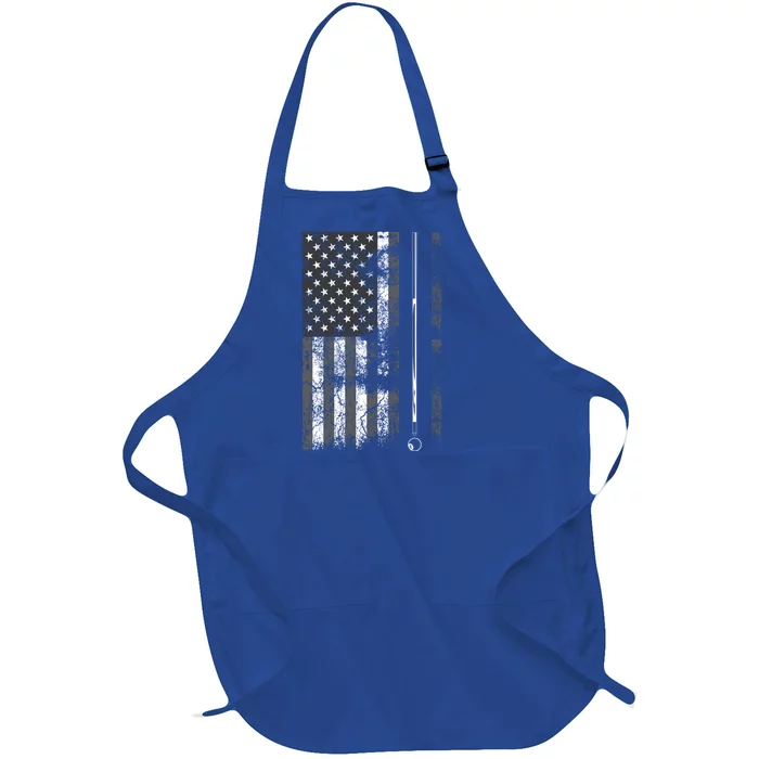 American Flag Billiard Stick Cute Table Game Funny Usa Gift Cool Gift Full-Length Apron With Pocket