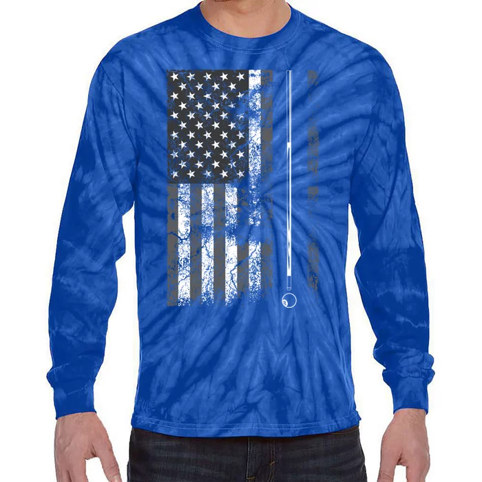 American Flag Billiard Stick Cute Table Game Funny Usa Gift Cool Gift Tie-Dye Long Sleeve Shirt