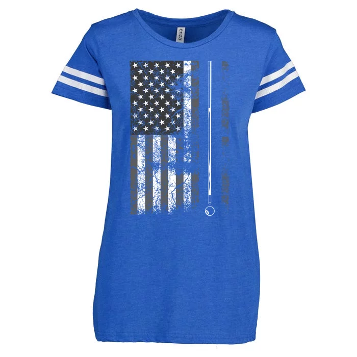 American Flag Billiard Stick Cute Table Game Funny Usa Gift Cool Gift Enza Ladies Jersey Football T-Shirt