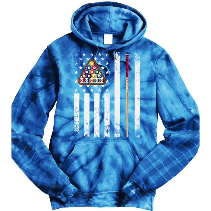 American Flag Billiard Vintage Pool Player Snooker Gift Tie Dye Hoodie