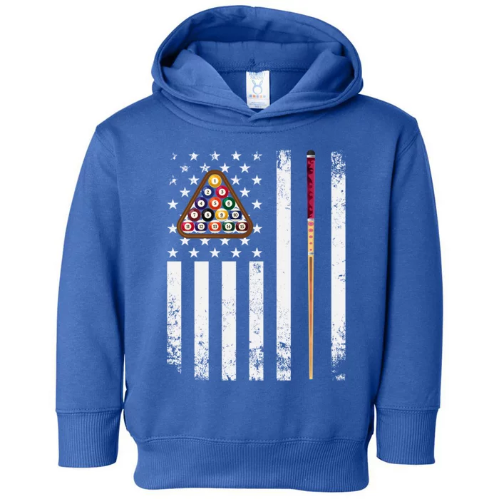 American Flag Billiard Vintage Pool Player Snooker Gift Toddler Hoodie