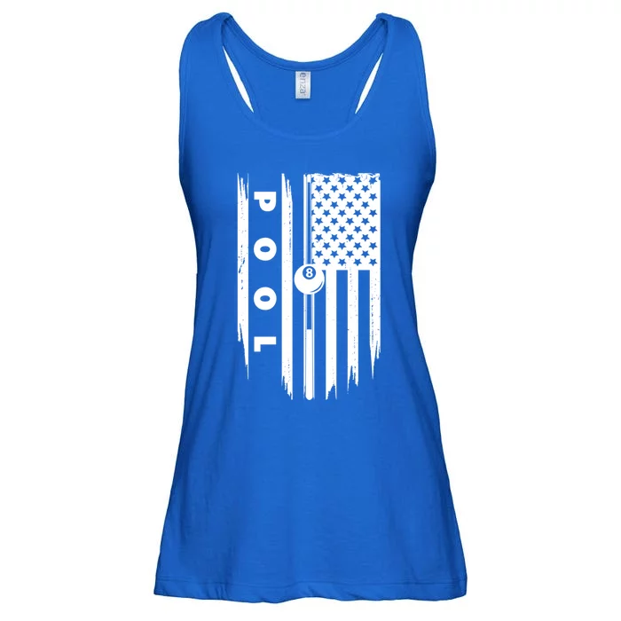 American Flag Billiards Pool Player Billiard Gift Ladies Essential Flowy Tank