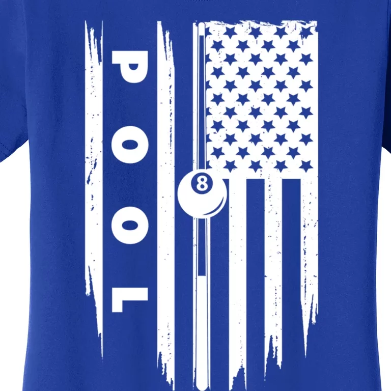 American Flag Billiards Pool Player Billiard Gift Women's T-Shirt