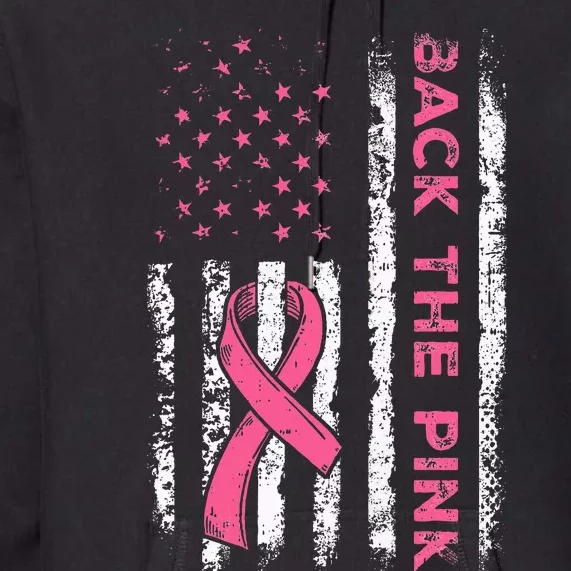 American Flag Back The Breast Cancer Awareness Premium Hoodie