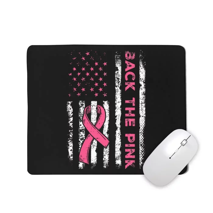 American Flag Back The Breast Cancer Awareness Mousepad