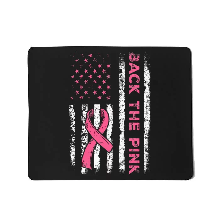 American Flag Back The Breast Cancer Awareness Mousepad