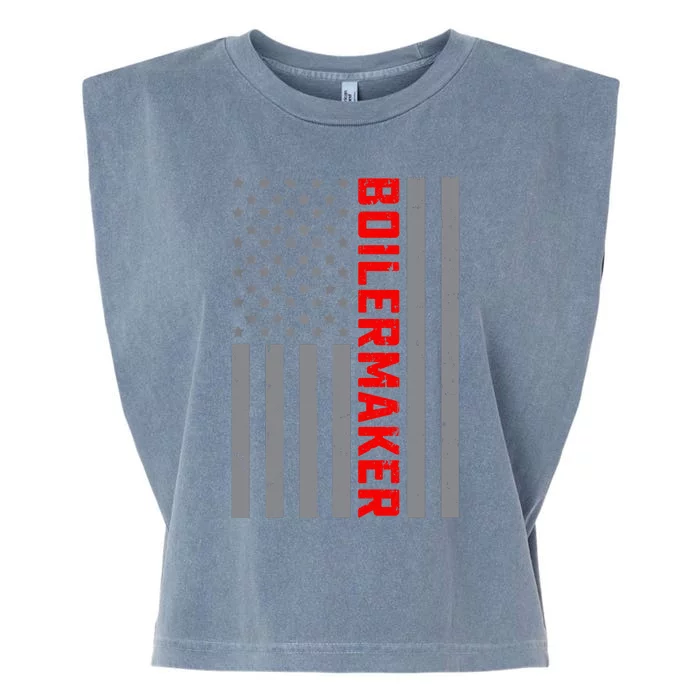 American Flag Boilermaker US Flag Vintage Tee For Dad Garment-Dyed Women's Muscle Tee