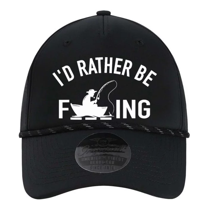 Angler Fishing Boat Fish Fisherman - I'd Rather be Fishing Performance The Dyno Cap