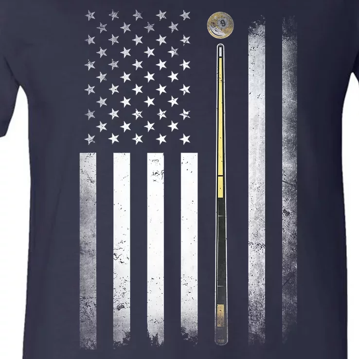 American Flag Billiards Pool Player Table Usa Us Gift V-Neck T-Shirt