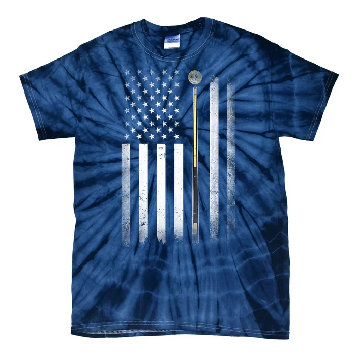 American Flag Billiards Pool Player Table Usa Us Gift Tie-Dye T-Shirt