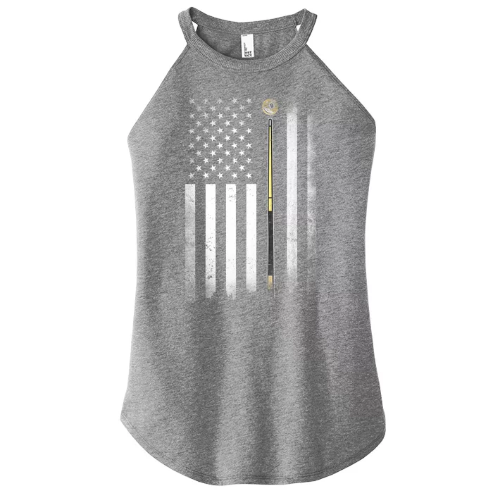 American Flag Billiards Pool Player Table Usa Us Gift Women’s Perfect Tri Rocker Tank