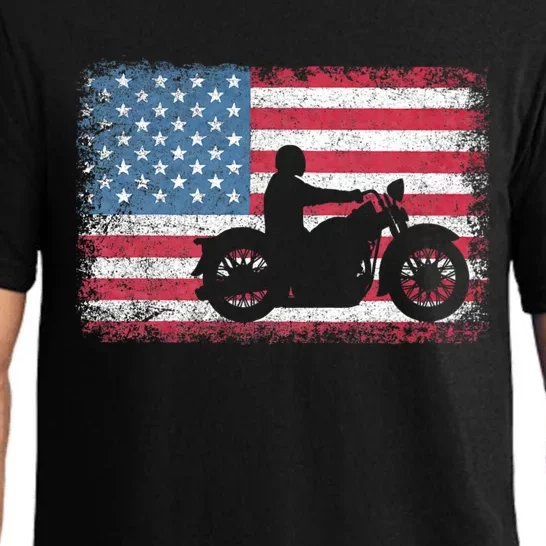 American Flag Biker Motorcycle Usa Flag 4th Of July Pajama Set