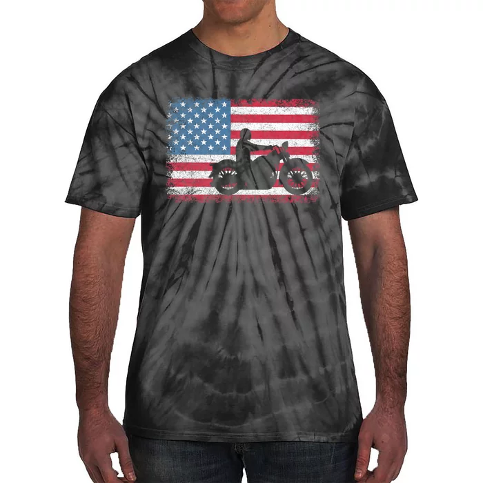 American Flag Biker Motorcycle Usa Flag 4th Of July Tie-Dye T-Shirt