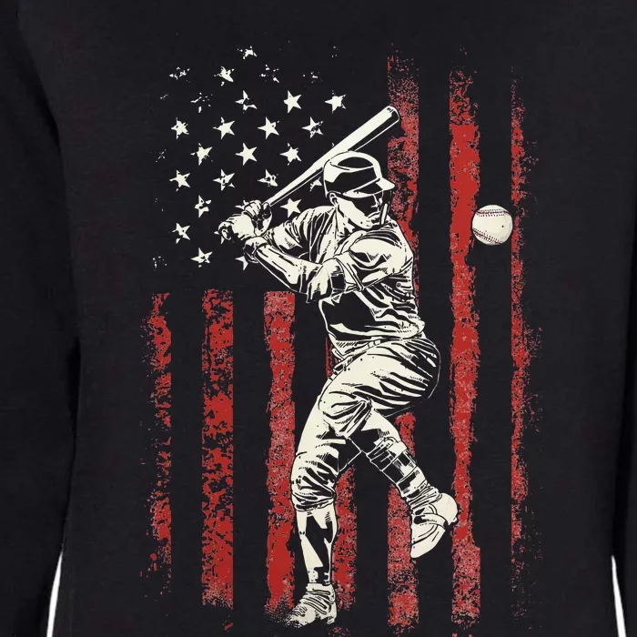 American Flag Baseball Team Womens California Wash Sweatshirt