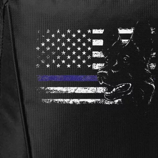 American Flag Blue Line Flag Patriotic K 9 Police Dog City Backpack