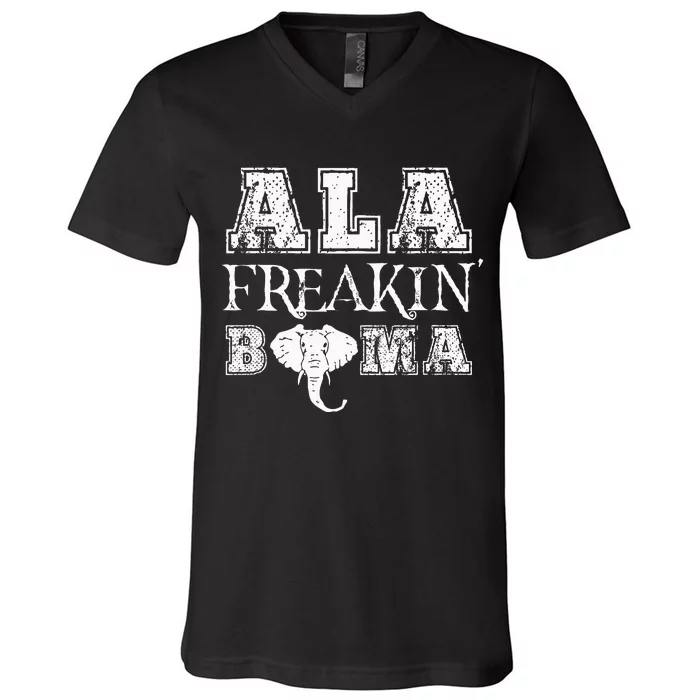 Ala Freakin Bama Alabama V-Neck T-Shirt