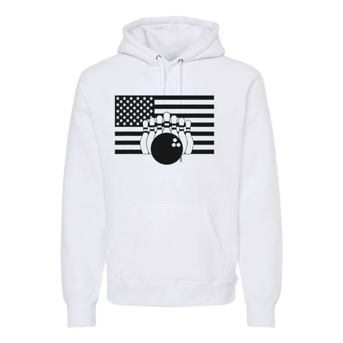 American Flag Bowling Apparel Bowling Premium Hoodie