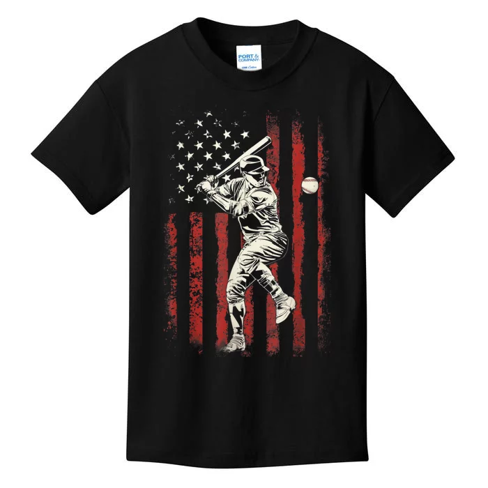 American Flag Baseball Team Gift For Men Kids T-Shirt