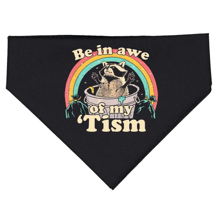 Autism Funny Be In Awe Of My Tism Meme Autistic Raccoon USA-Made Doggie Bandana