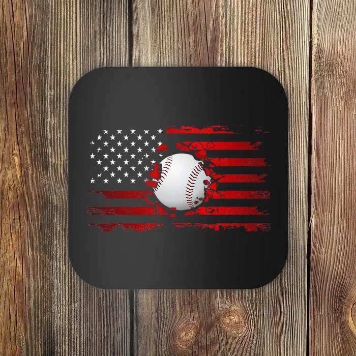 American Flag Baseball Apparel Baseball Coaster